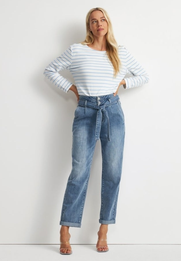 Terry top blue stripe