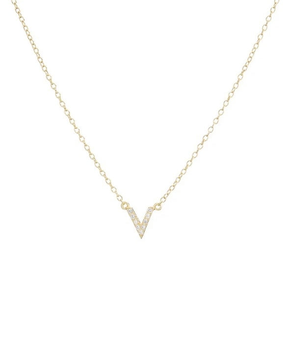 Mary K GOLD PAVE V NECKLACE