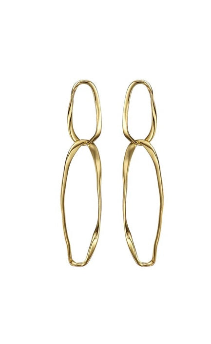 GOLD DOUBLE OVAL HOOP EARRINGS