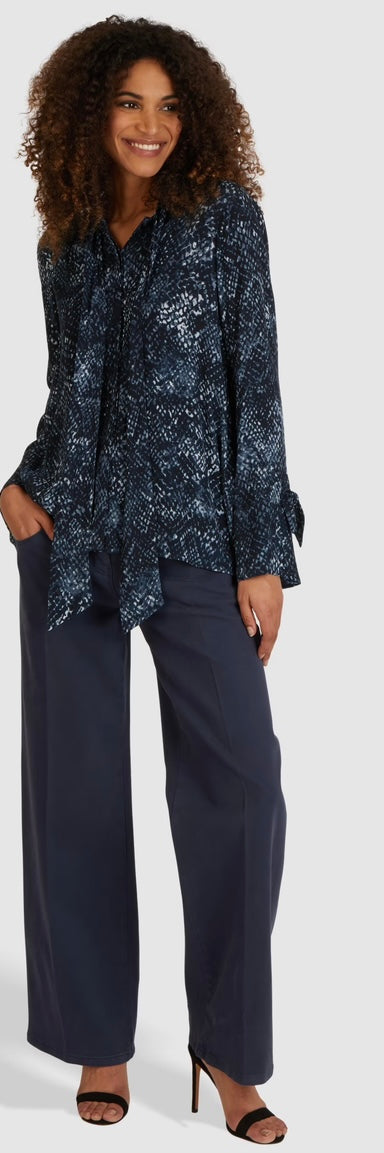 Lace blouse with print