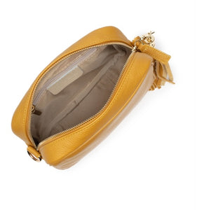 CROSSBODY MUSTARD (NAVY GOLD TRIM STRAP)