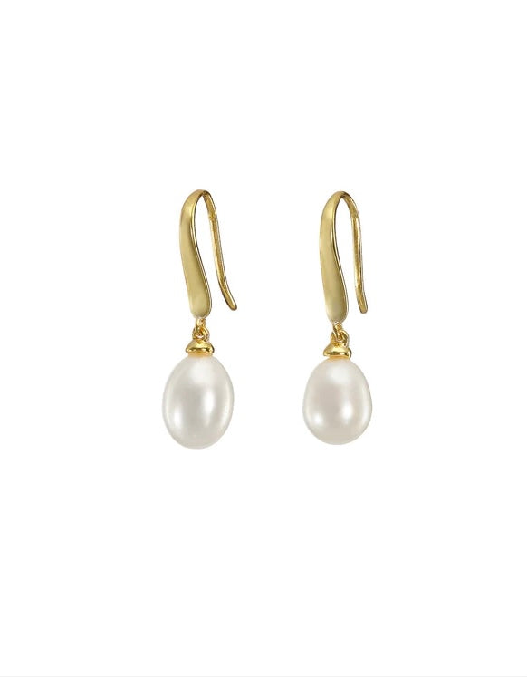 GOLD PEARL DROP EARRINGS