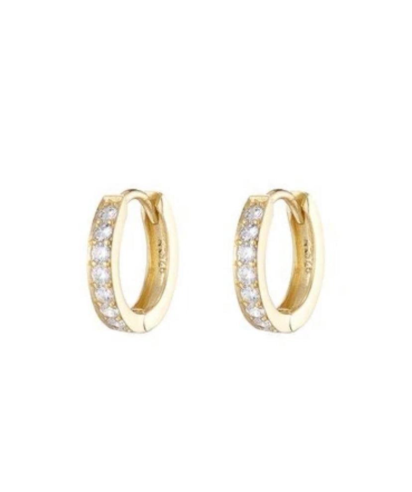 GOLD CHUNKY PAVE HUGGIE