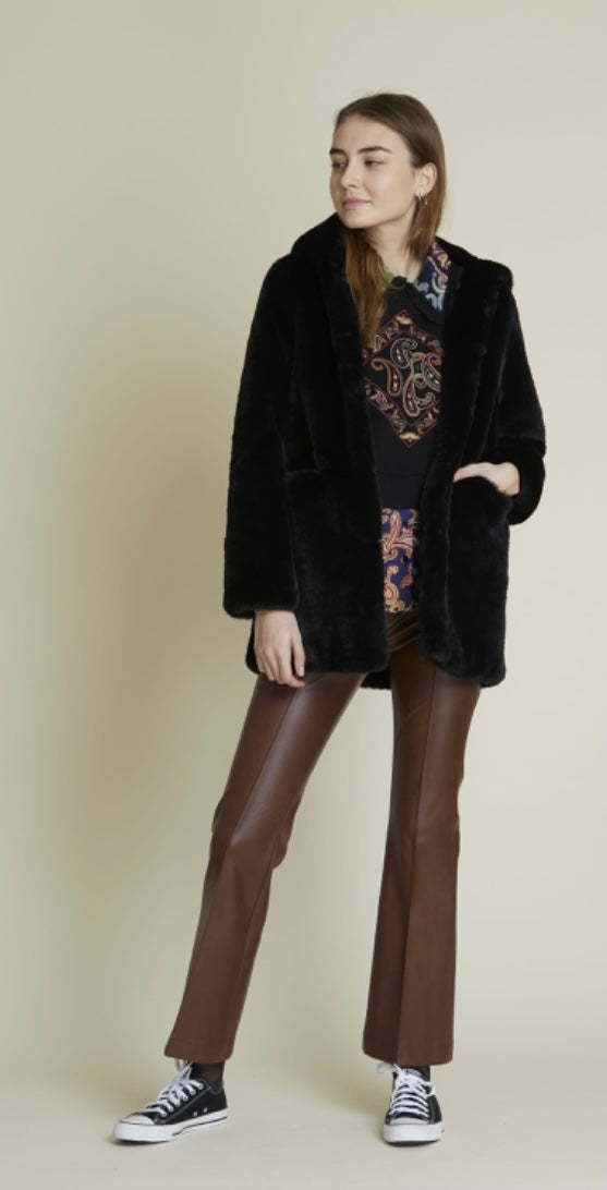 E -back faux fur Veste