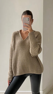 Millie sweater in taupe