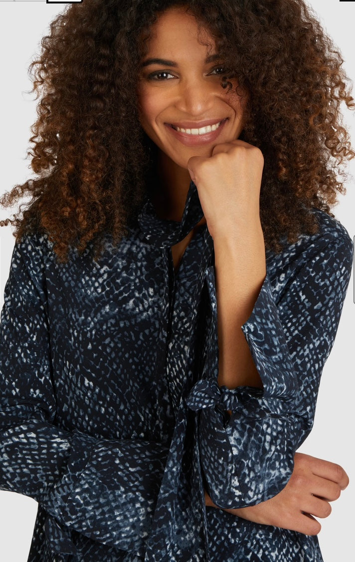 Lace blouse with print