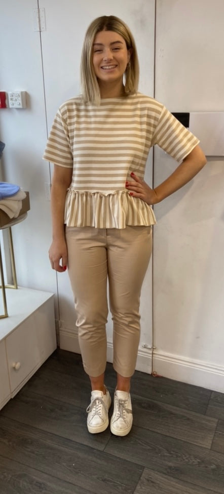 NATALIA  PIQUE TEE SHIRT WITH RUFFLES