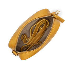 CROSSBODY MUSTARD (NAVY GOLD TRIM STRAP)