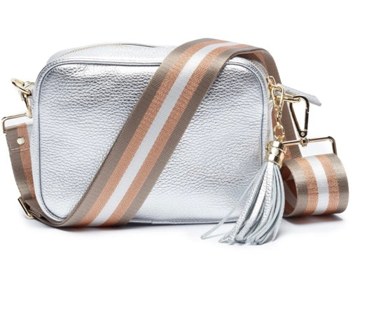 CROSSBODY SILVER (CHAMPAGNE STRIPES STRAP