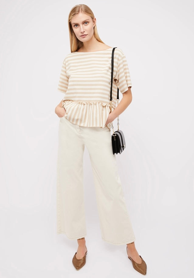 NATALIA  PIQUE TEE SHIRT WITH RUFFLES