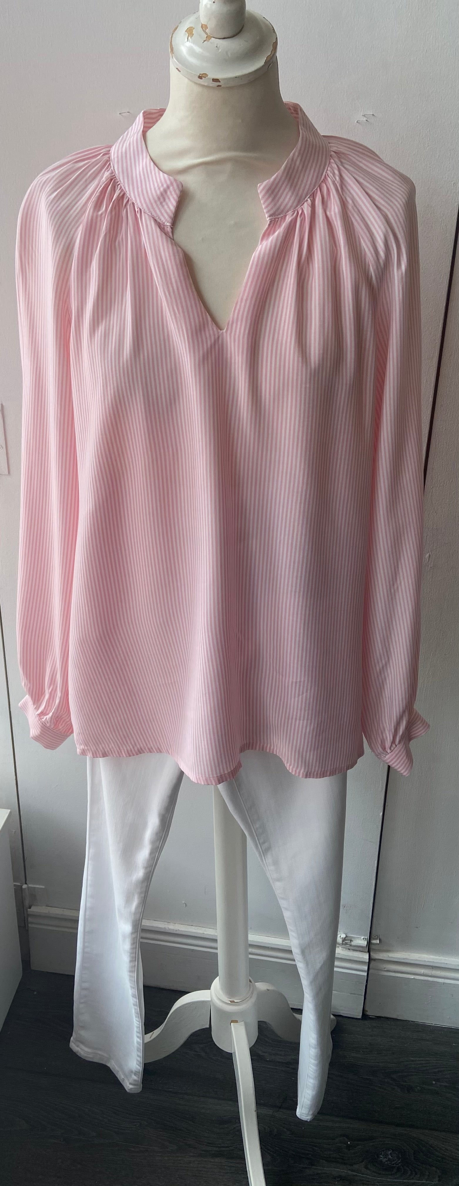 Solange Candy pink/white stripe blouse