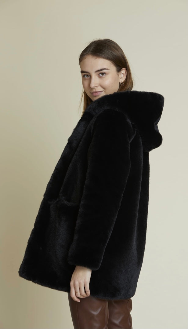 E -back faux fur Veste