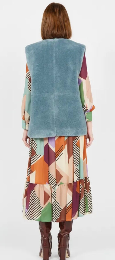 SUNCOO EDDY - Raw denim Sleeveless coat