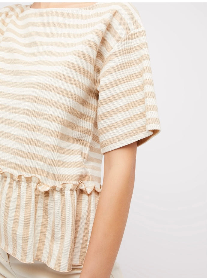 NATALIA  PIQUE TEE SHIRT WITH RUFFLES