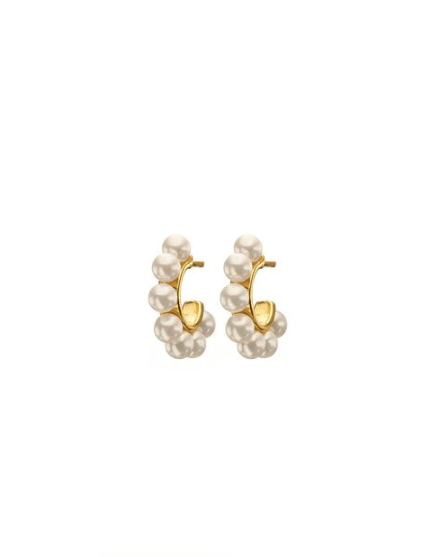 GOLD RESIN PEARL HOOPS