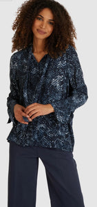 Lace blouse with print