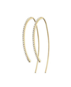 Mary K Gold curve pave earrings