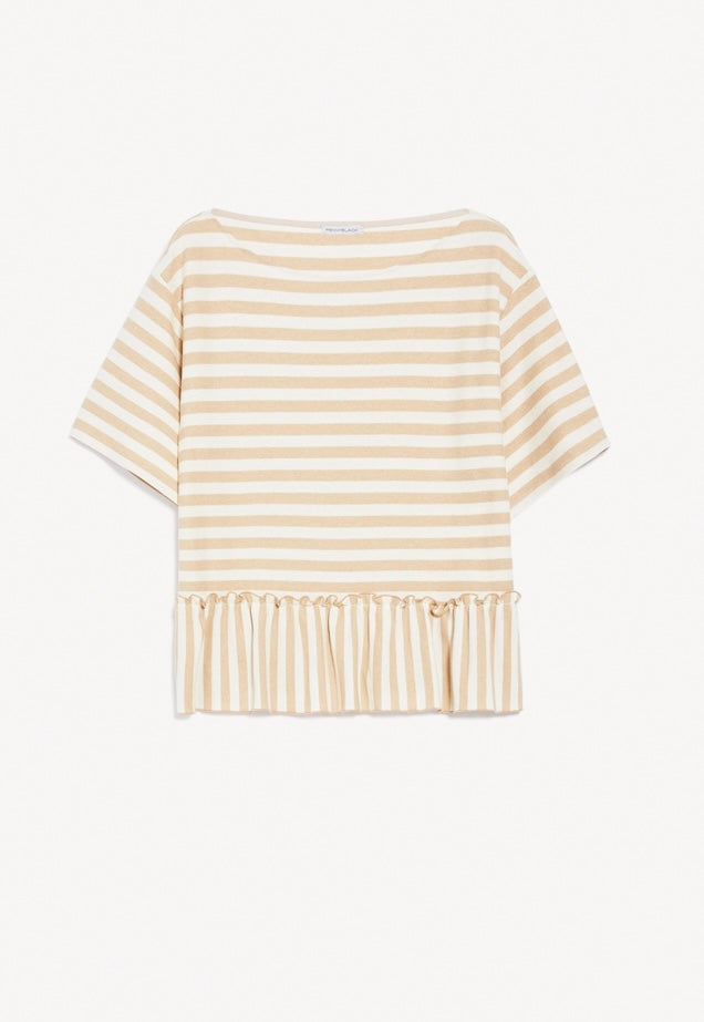 NATALIA  PIQUE TEE SHIRT WITH RUFFLES