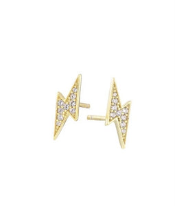 MARY K GOLD PAVE FLASH STUD EARRINGS
